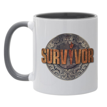 Survivor, Mug colored grey, ceramic, 330ml