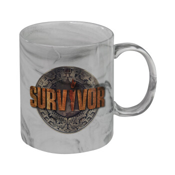 Survivor, Κούπα κεραμική, marble style (μάρμαρο), 330ml