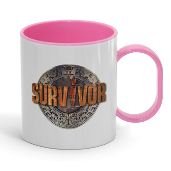 Survivor, Κούπα (πλαστική) (BPA-FREE) Polymer Ροζ για παιδιά, 330ml