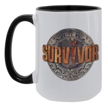 Survivor, Κούπα Mega 15oz, κεραμική Μαύρη, 450ml