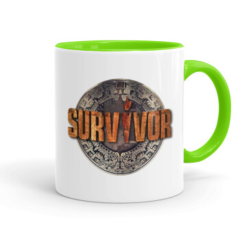 Survivor, Mug colored light green, ceramic, 330ml