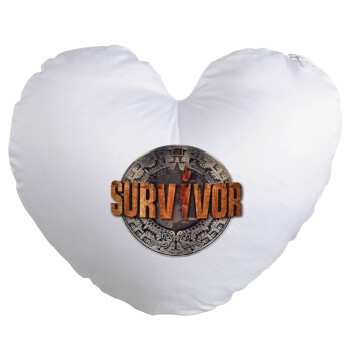 Survivor, Μαξιλάρι καναπέ καρδιά 40x40cm περιέχεται το  γέμισμα