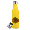 Yellow Stainless Steel Metallic Thermos, double-walled, 500ml