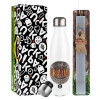 Easter candle, metallic white thermos bottle (500ml) & aromatic flat candle (30cm) (GRAY)