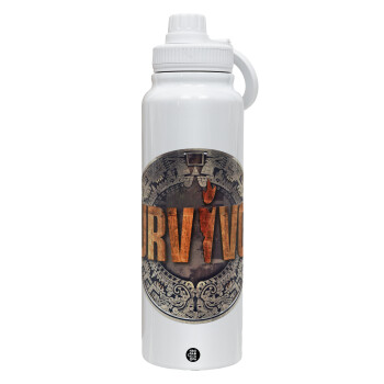 Survivor, 1L Stainless Steel Thermal Bottle with Phone Holder & Double Wall Insulation