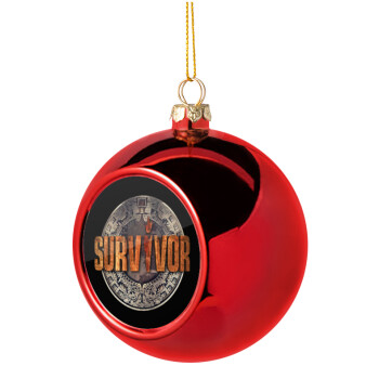Survivor, Χριστουγεννιάτικη μπάλα δένδρου Κόκκινη 8cm