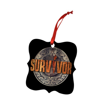 Survivor, Στολίδι Χριστουγεννιάτικο στολίδι polygon ξύλινο 7.5cm