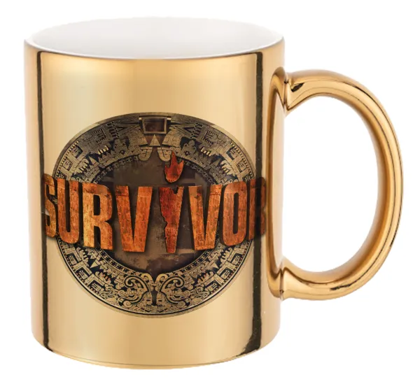 Survivor — Mug ceramic, gold mirror, 330ml