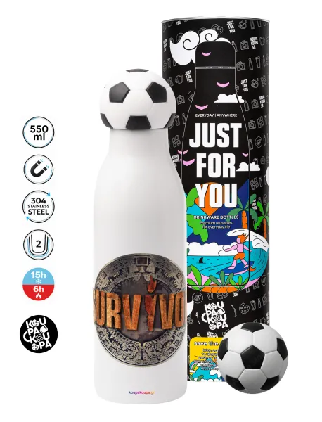 Survivor — Soccer Metal mug thermos, double wall, 550ml