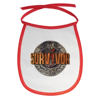 Survivor, Σαλιάρα μωρού αλέκιαστη με κορδόνι Κόκκινη