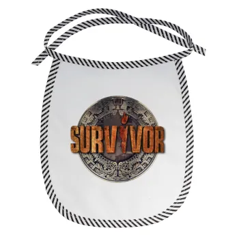 Survivor, Σαλιάρα μωρού αλέκιαστη με κορδόνι Μαύρη