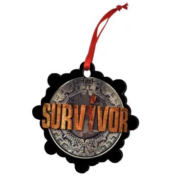 Survivor, Στολίδι Χριστουγεννιάτικο στολίδι snowflake ξύλινο 7.5cm