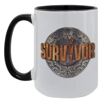 Survivor, Κούπα Mega 15oz, κεραμική Μαύρη, 450ml