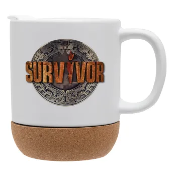 Survivor, Κούπα, κεραμική με βάση φελού και καπάκι (ΜΑΤ), 330ml
