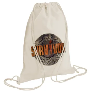 Survivor, Τσάντα πλάτης πουγκί GYMBAG natural (28x40cm)