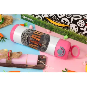 Survivor, Easter candle, Childrens hot water bottle, stainless steel, with safety straw, PINK (500ml)