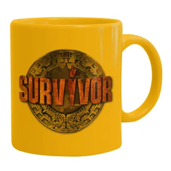 Survivor, Κούπα, κεραμική κίτρινη, 330ml
