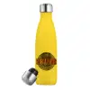 Yellow Stainless Steel Metallic Thermos, double-walled, 500ml