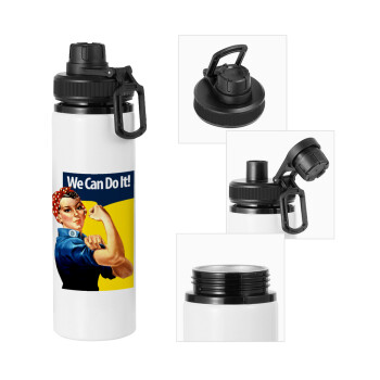 Rosie we can do it!, Μεταλλικό παγούρι νερού με καπάκι ασφαλείας, αλουμινίου 850ml