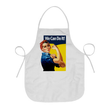 Rosie we can do it!, Chef Apron Short Full Length Adult (63x75cm)
