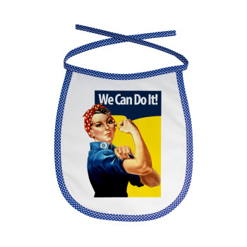 Rosie we can do it!, Σαλιάρα μωρού αλέκιαστη με κορδόνι Μπλε