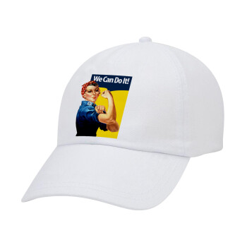 Rosie we can do it!, Καπέλο Baseball Λευκό (5-φύλλο, unisex)
