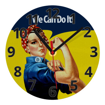 Rosie we can do it!, Ρολόι τοίχου γυάλινο (20cm)