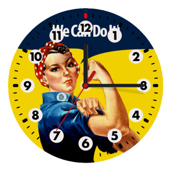 Rosie we can do it!, Wooden wall clock (20cm)
