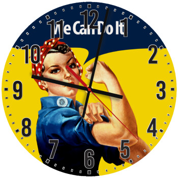Rosie we can do it!, Ρολόι τοίχου ξύλινο (30cm)