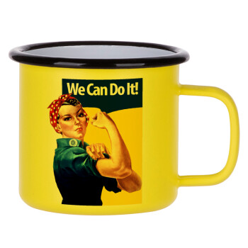 Rosie we can do it!, Κούπα Μεταλλική εμαγιέ ΜΑΤ Κίτρινη 360ml