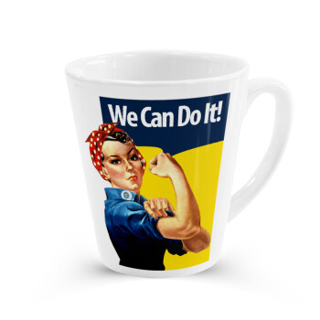 Rosie we can do it!, Κούπα κωνική Latte Λευκή, κεραμική, 300ml