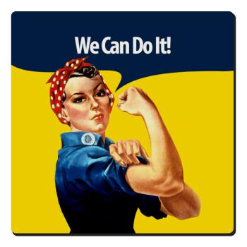 Rosie we can do it!, Τετράγωνο μαγνητάκι ξύλινο 6x6cm