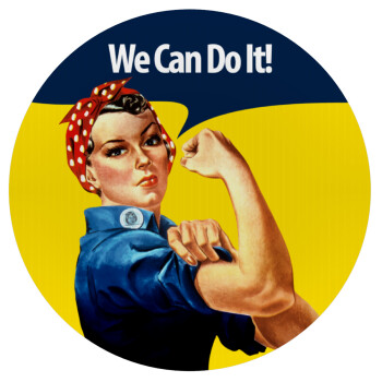 Rosie we can do it!, Mousepad Στρογγυλό 20cm