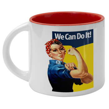Rosie we can do it!, Κούπα κεραμική 400ml Λευκή/Κόκκινη