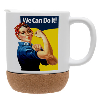 Rosie we can do it!, Κούπα, κεραμική με βάση φελού και καπάκι (ΜΑΤ), 330ml