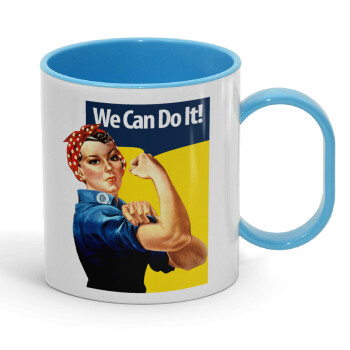 Rosie we can do it!, Κούπα (πλαστική) (BPA-FREE) Polymer Μπλε για παιδιά, 330ml