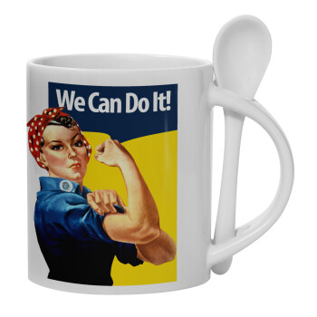 Rosie we can do it!, Κούπα, κεραμική με κουταλάκι, 330ml (1 τεμάχιο)