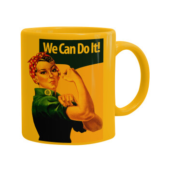 Rosie we can do it!, Κούπα, κεραμική κίτρινη, 330ml