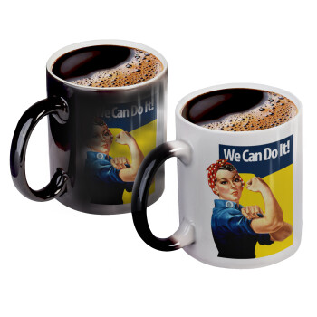 Rosie we can do it!, Κούπα Μαγική, κεραμική, 330ml που αλλάζει χρώμα με το ζεστό ρόφημα