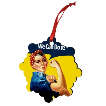 Rosie we can do it!, Christmas ornament snowflake wooden 7.5cm