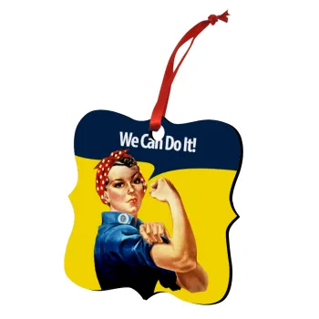 Rosie we can do it!, Christmas ornament polygon wooden 7.5cm