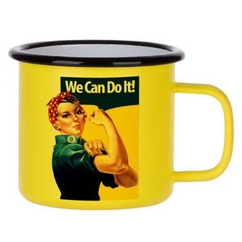 Rosie we can do it!, Metallic enamel MATT Yellow cup 360ml