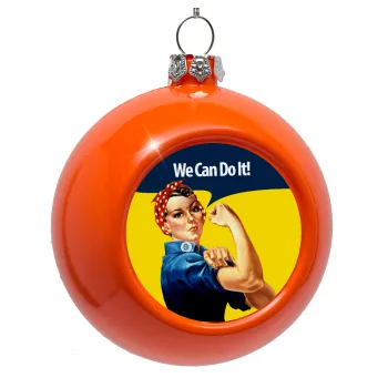 Rosie we can do it!, Orange Christmas tree ornament bauble 8cm