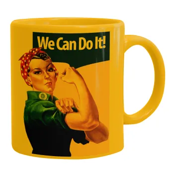 Rosie we can do it!, Κούπα, κεραμική κίτρινη, 330ml