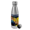 Metallic water bottle, stainless steel, 750ml