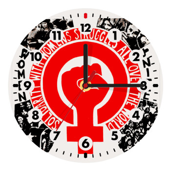 Women's day 1975 poster, Wooden wall clock (20cm)