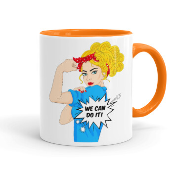 We can do it!, Mug colored orange, ceramic, 330ml