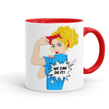 We can do it!, Mug colored red, ceramic, 330ml