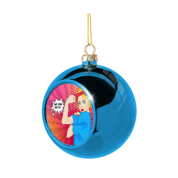 We can do it!, Χριστουγεννιάτικη μπάλα δένδρου Μπλε 8cm