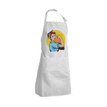 Strong Women, Adult Chef Apron (with sliders and 2 pockets)